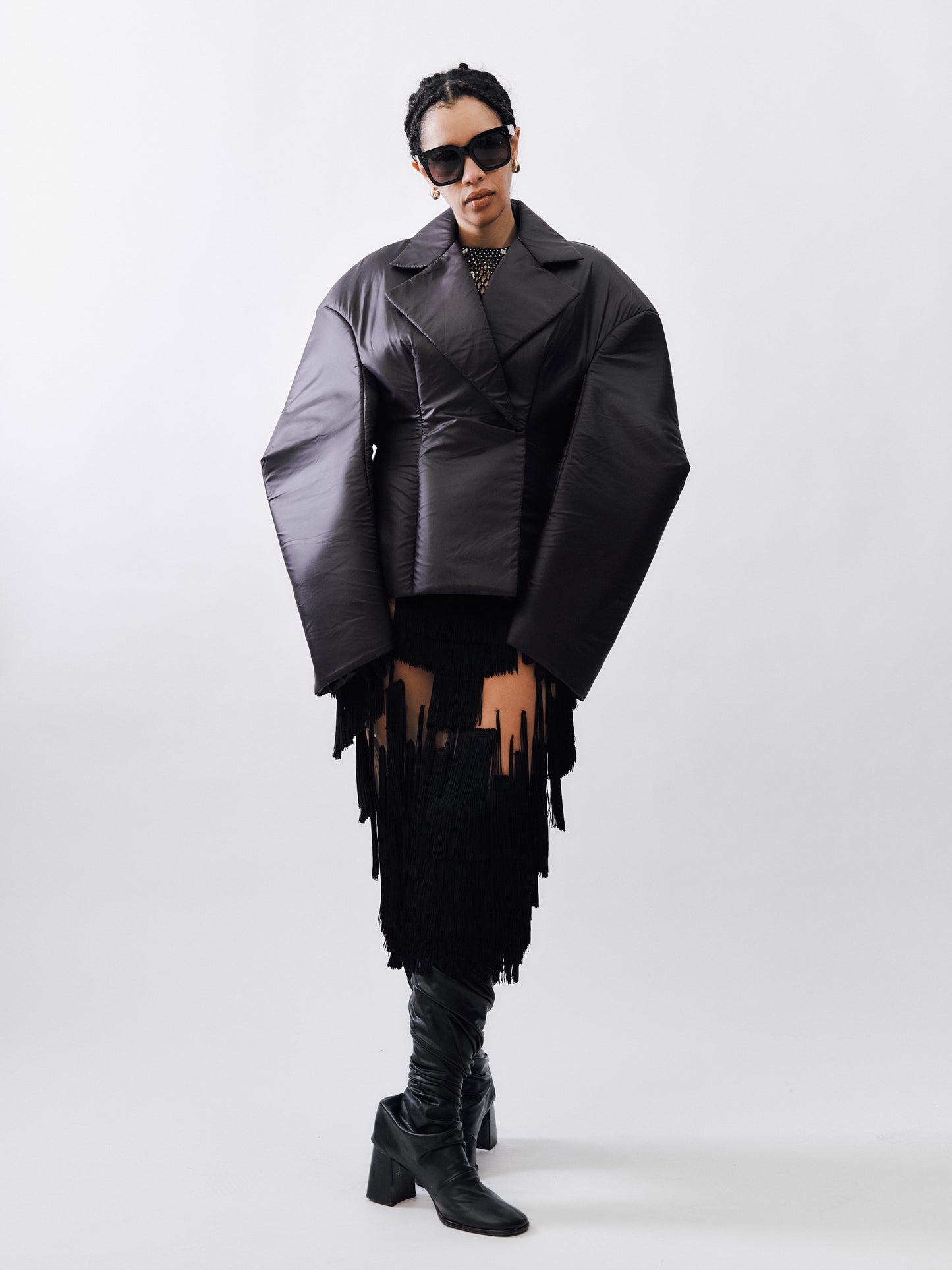 Fitted Hybrid Puffer – Black