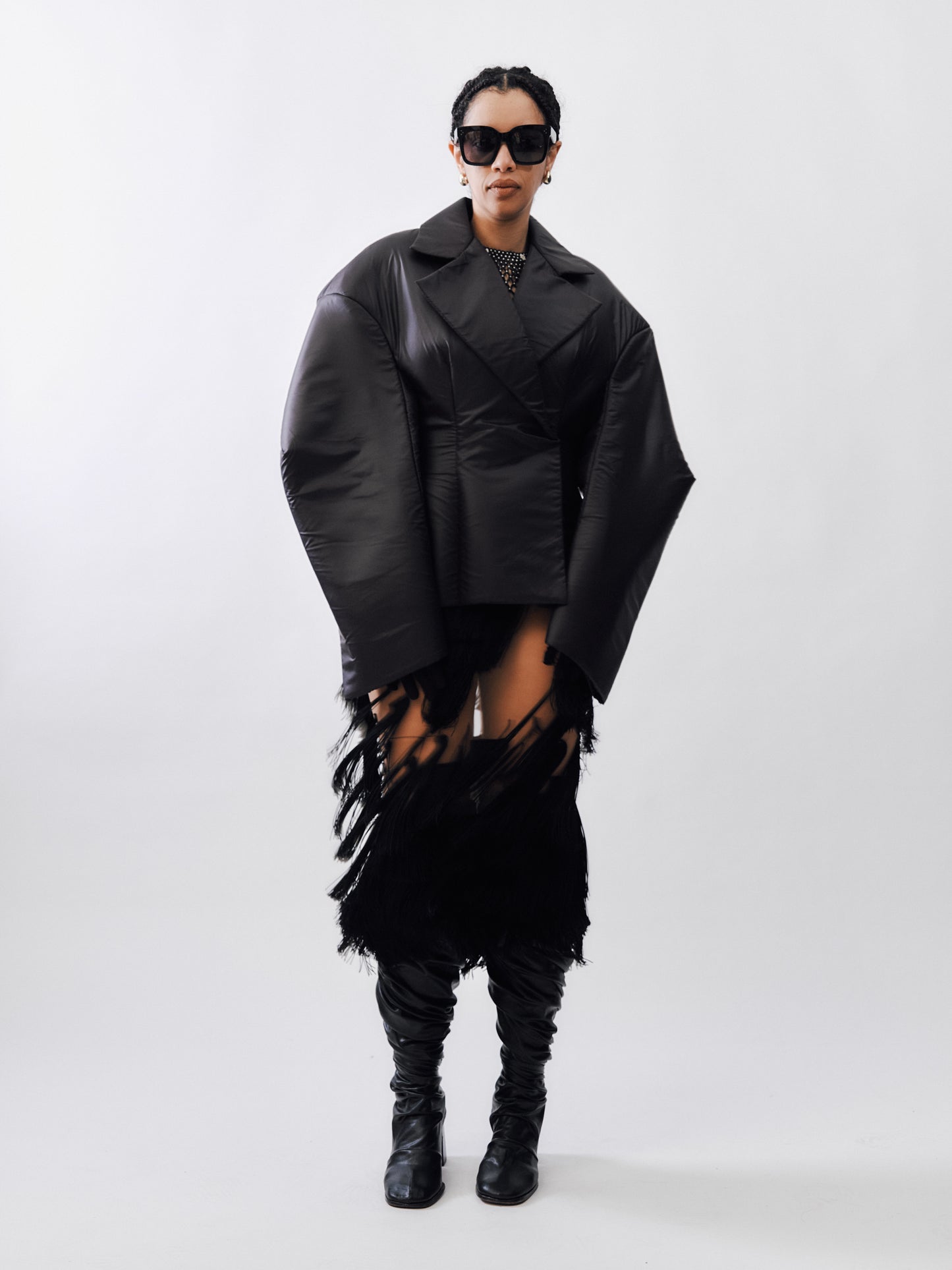 Fitted Hybrid Puffer – Black