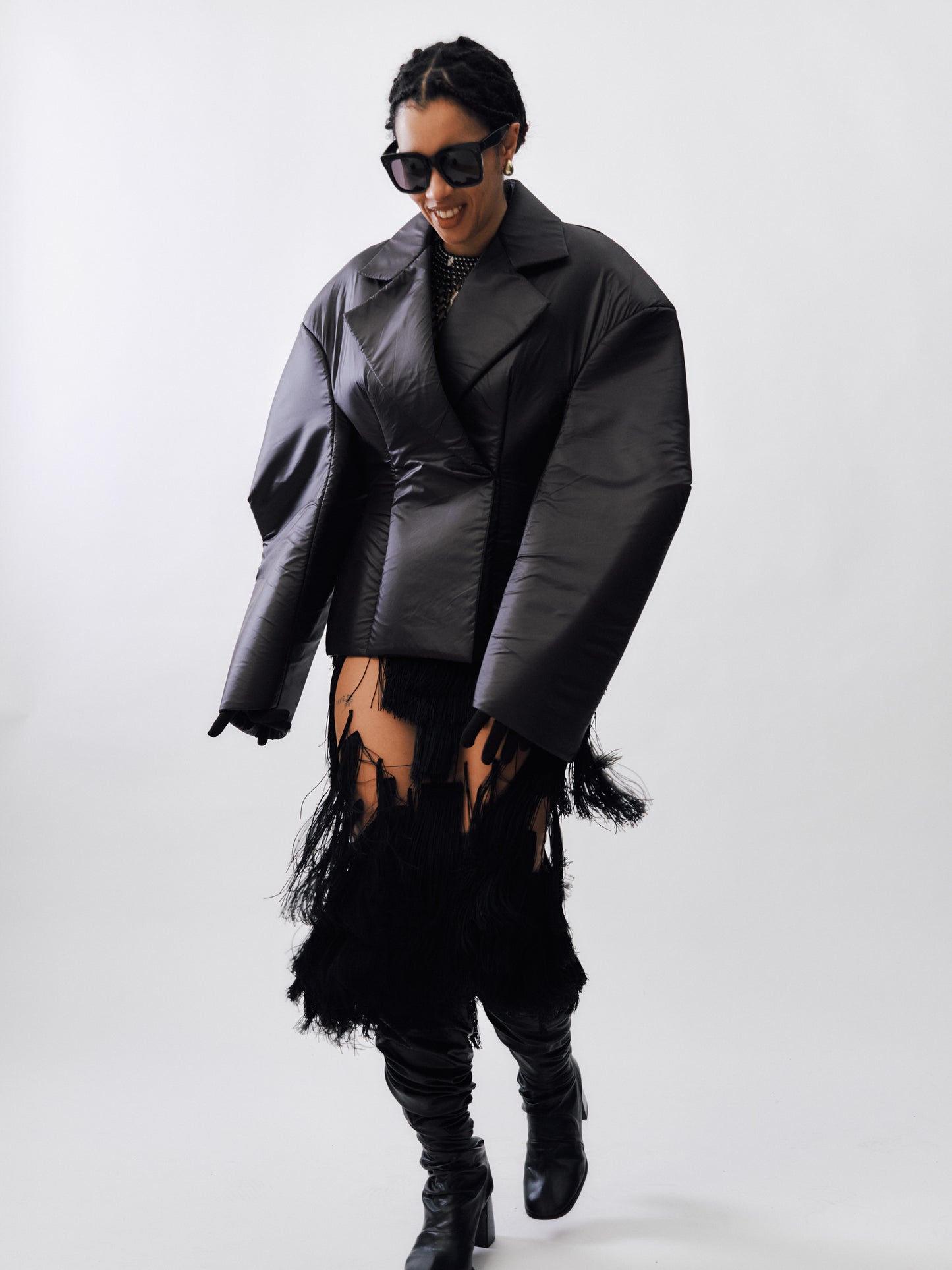 Fitted Hybrid Puffer – Black