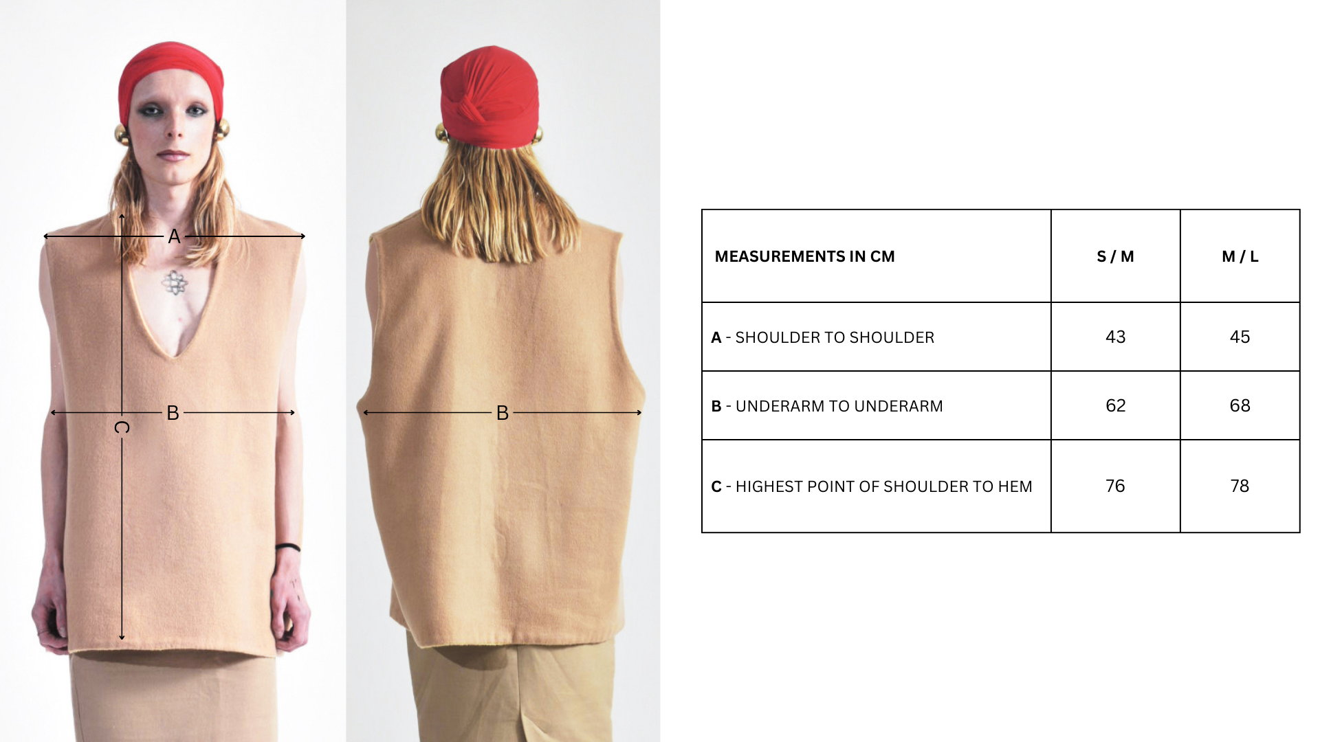 Reversible Tan & Lemon Vest in Double faced wool.