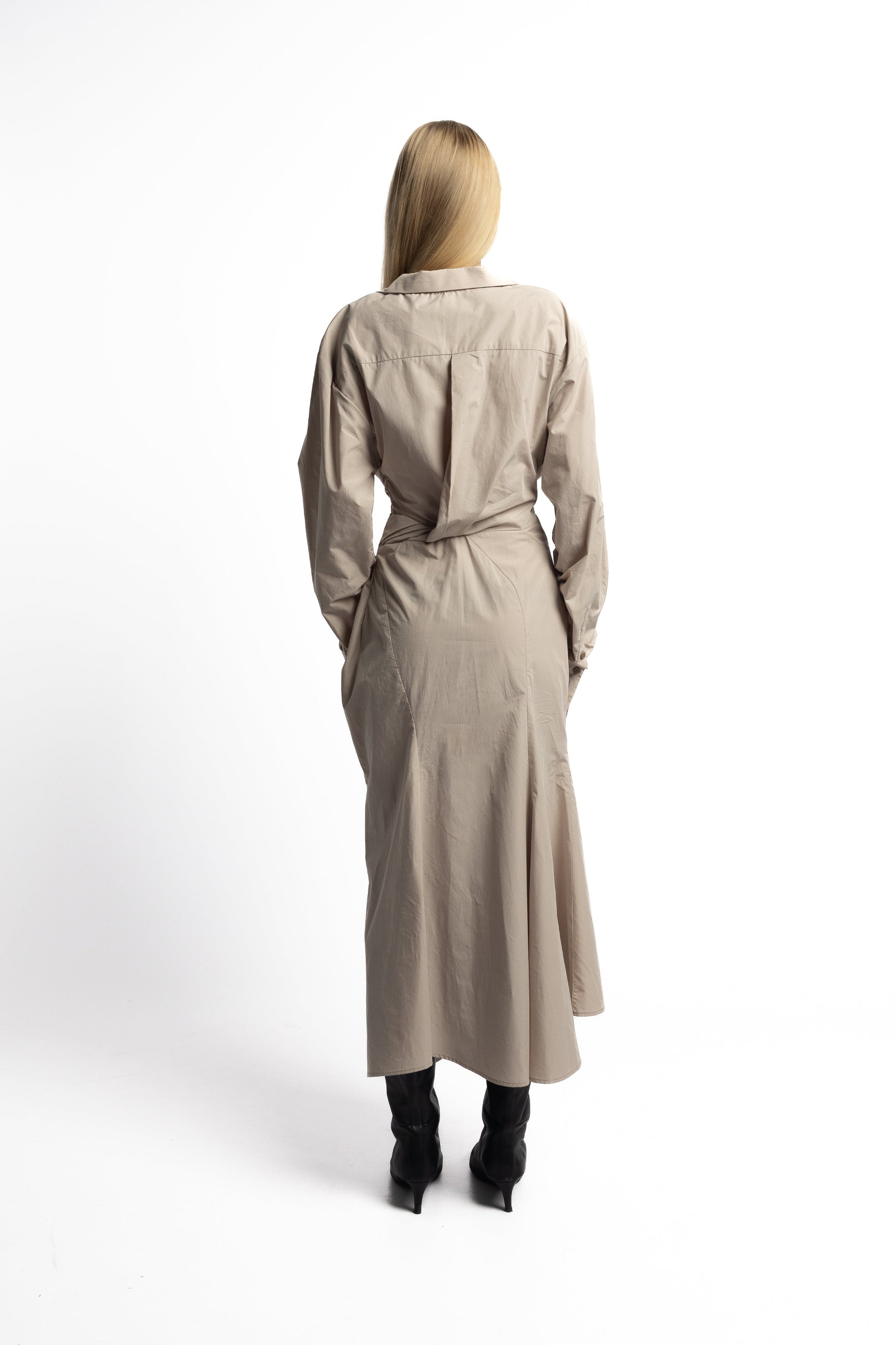 Back twist detail, Marq shirt dress sand