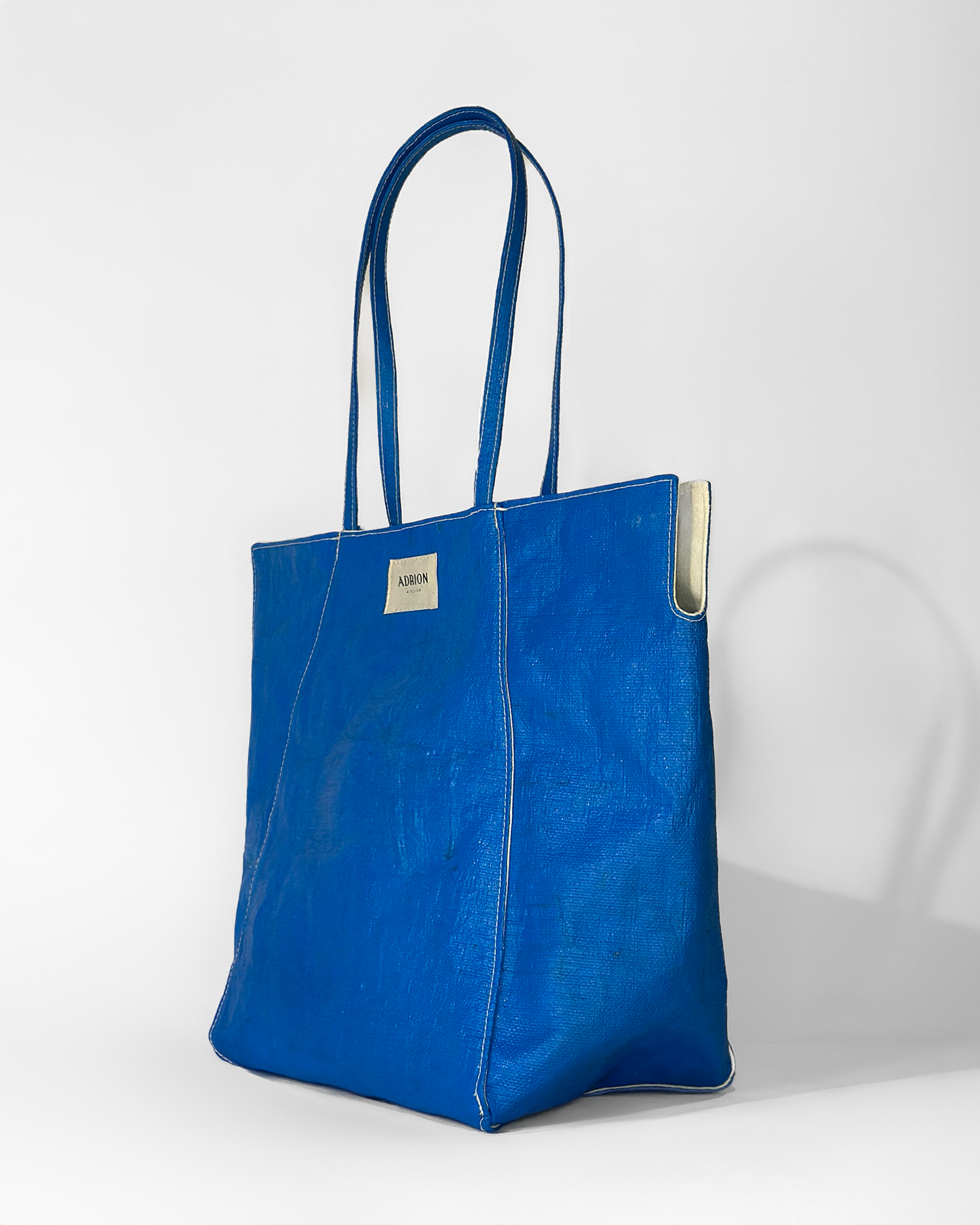 Chucker Tote Blue Aster - Side View Recycled Material