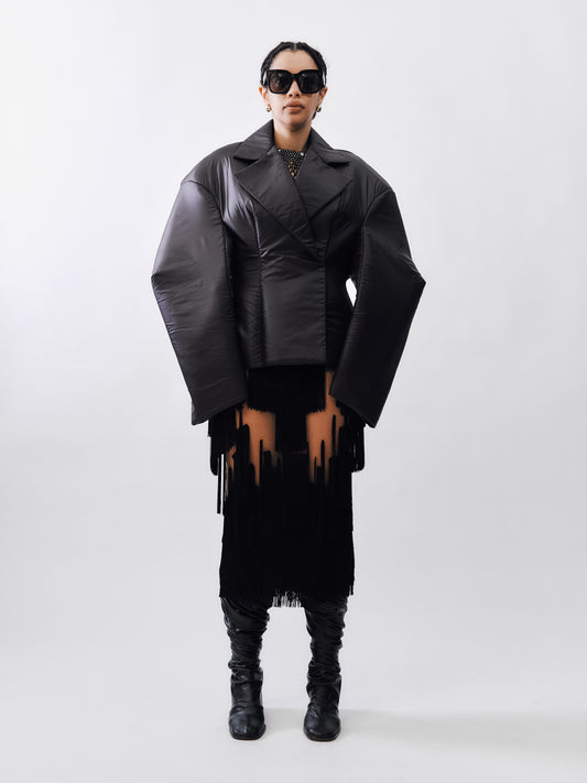 Fitted Hybrid Puffer – Black