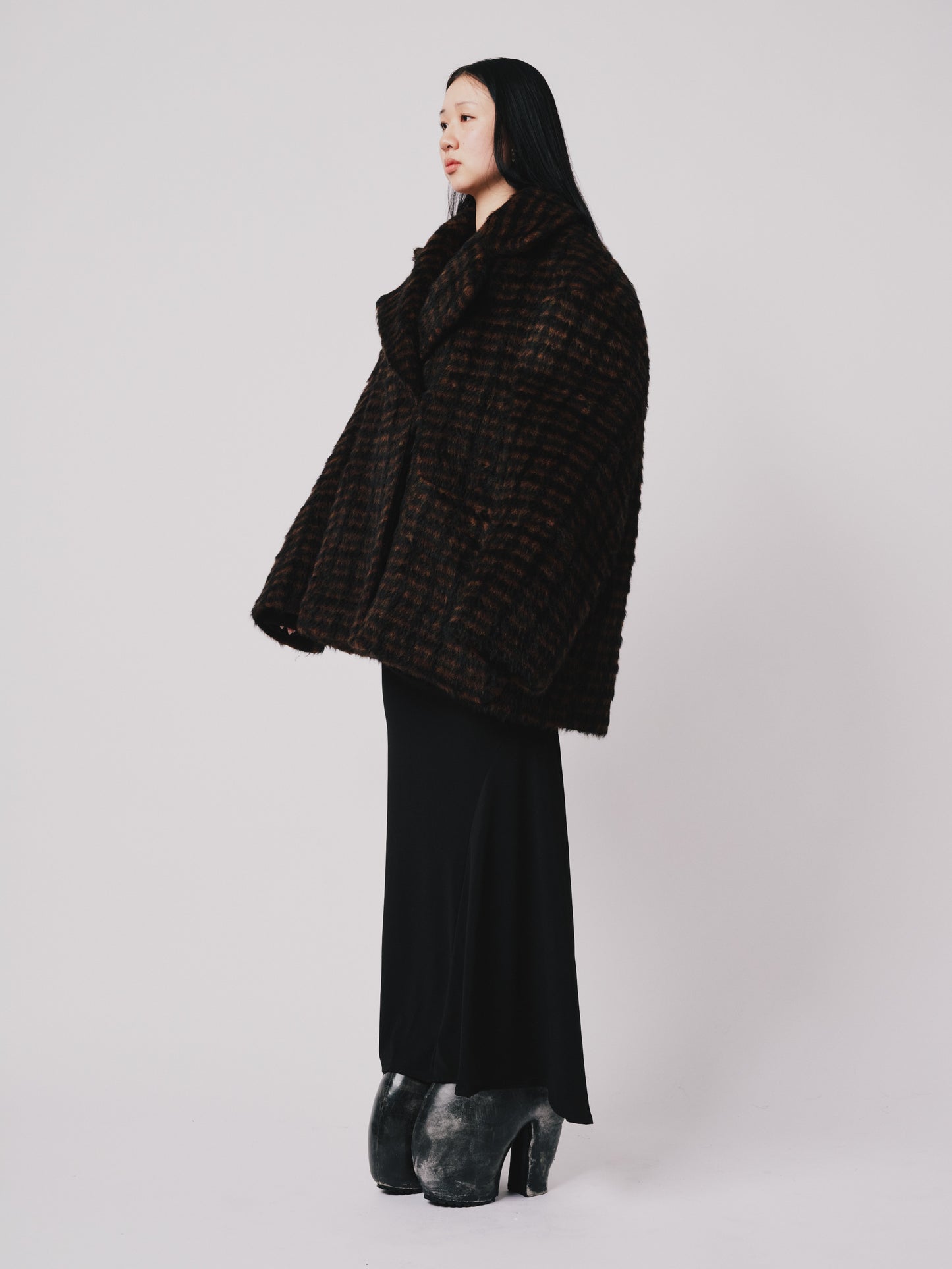 Hoffman Coat- Wool (Below hip Cut) Brown/Black Tattersall | ONE-OFF