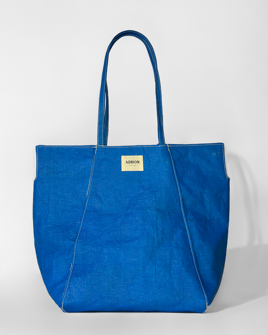 Chucker Tote Blue Aster - Front View Recycled Material