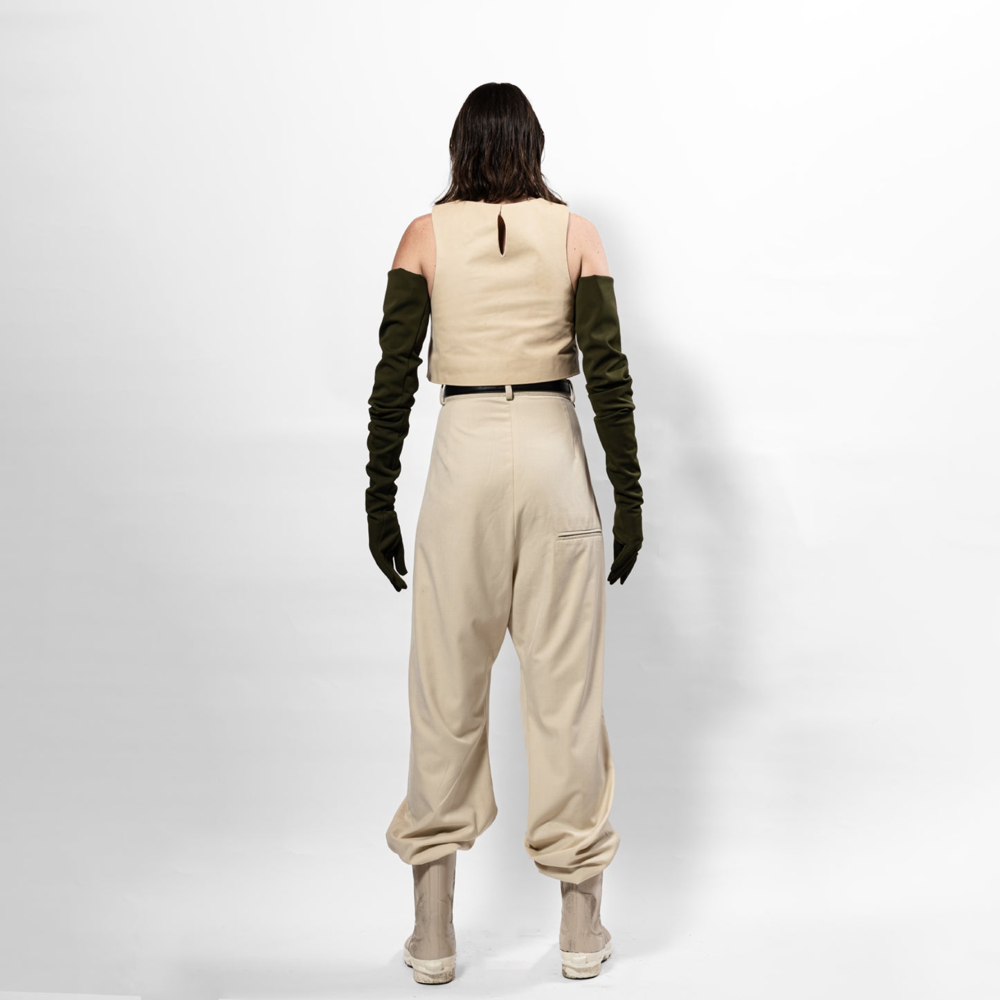 Tulip Pants- Straight Wide leg pants with low placed jet pocket 