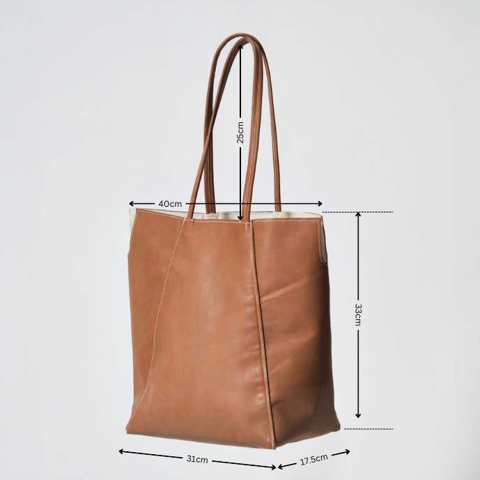 Chucker Tote Tan - Measurement chart.