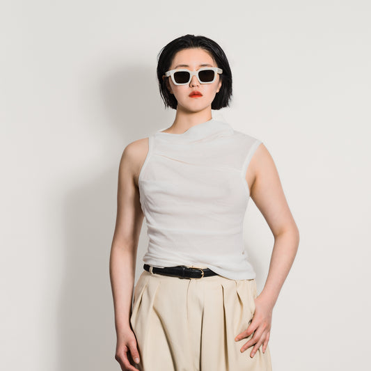 Paloma Top - White | Hand Draped Fluidity